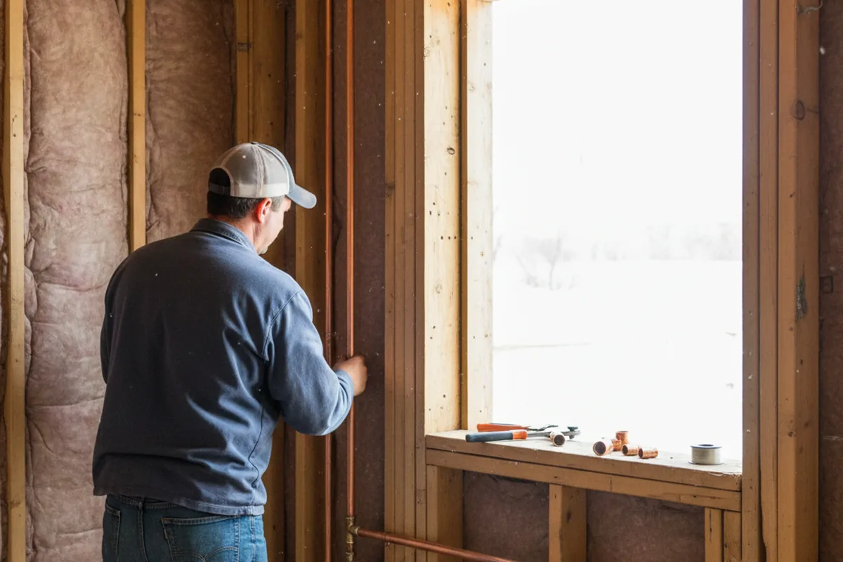 Licensed plumber running new copper supply lines in a Mona home